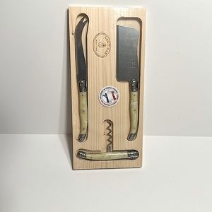 Laguiloe by Jean Dubost 3 Piece Wine & Cheese Set, Pearl